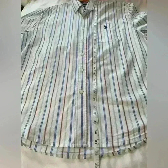 U.S. Polo Assn. Stretch Button Down Long Sleeve Striped Short Men’s Large - Picture 13 of 13